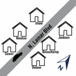 a map of Devlin Beauchamp's neighborhood layout