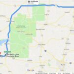 A picture of a GPS map leading to another location.