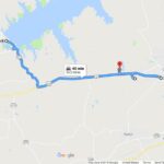 A picture of a GPS map leading to another location.