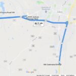 A picture of a GPS map leading to another location.