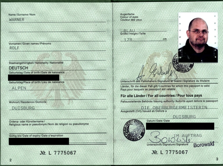 A picture of a man's passport photo and information.