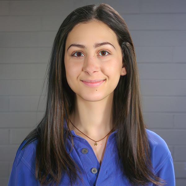 Smiling teen girl with long dark hair