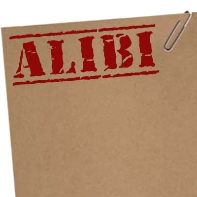 File folder stamped "Alibi"