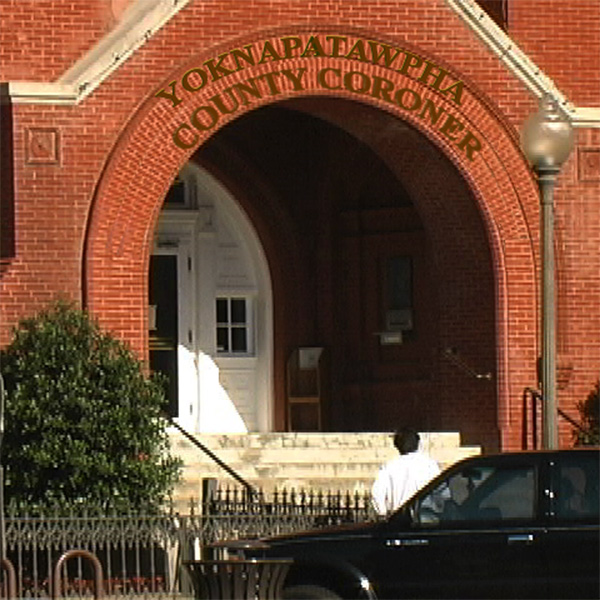 Exterior of the Yoknapatawpha County Coroner's Office